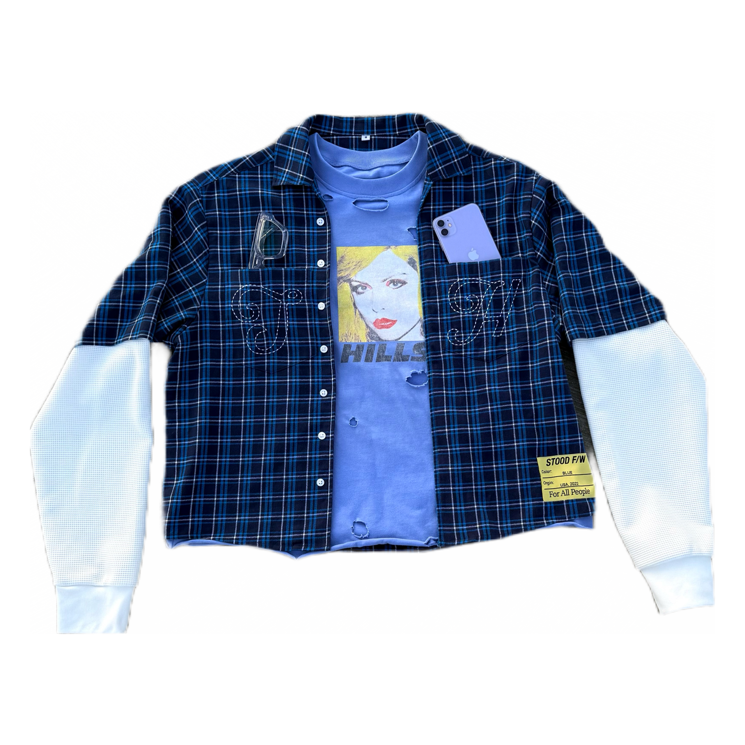 “THERMAL FLANNEL” TEE MIDNIGHT BLUE